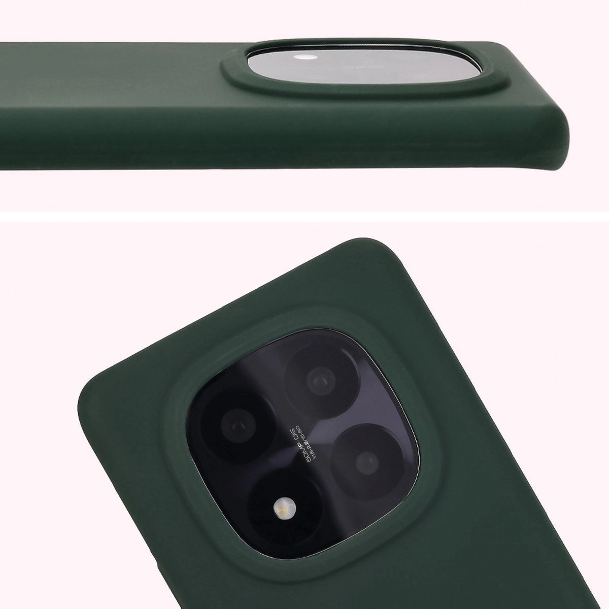 Etui Bizon Silikonowe Soft do Xiaomi Redmi Note 14 Pro Plus 5G Ciemnozielony