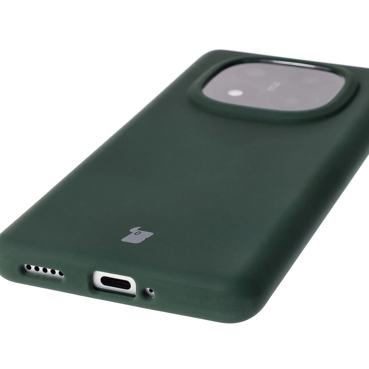 Etui Bizon Silikonowe Soft do Xiaomi Redmi Note 14 Pro Plus 5G Ciemnozielony