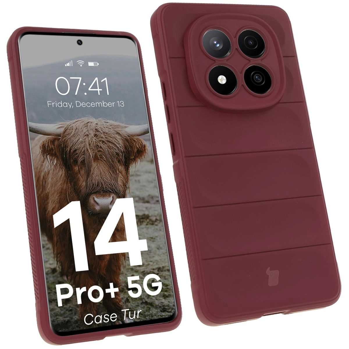 Etui Bizon Tur do Xiaomi Redmi Note 14 Pro Plus 5G Ciemnofioletowy