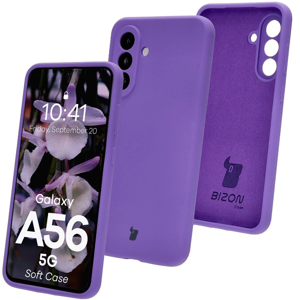 Etui Bizon Silikonowe Soft do Galaxy A56 5G Fioletowy