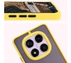 Etui Bizon z uchwytem na palec Hybrid Ring do Xiaomi Redmi Note 14 Pro 5G / Poco X7 Przydymione z żółtą ramką