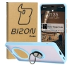Etui Bizon z uchwytem na palec Hybrid Ring do Honor Magic7 Lite Przydymione z jasnoniebieską ramką