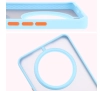 Etui Bizon z uchwytem na palec Hybrid Ring do Honor Magic7 Lite Przydymione z jasnoniebieską ramką