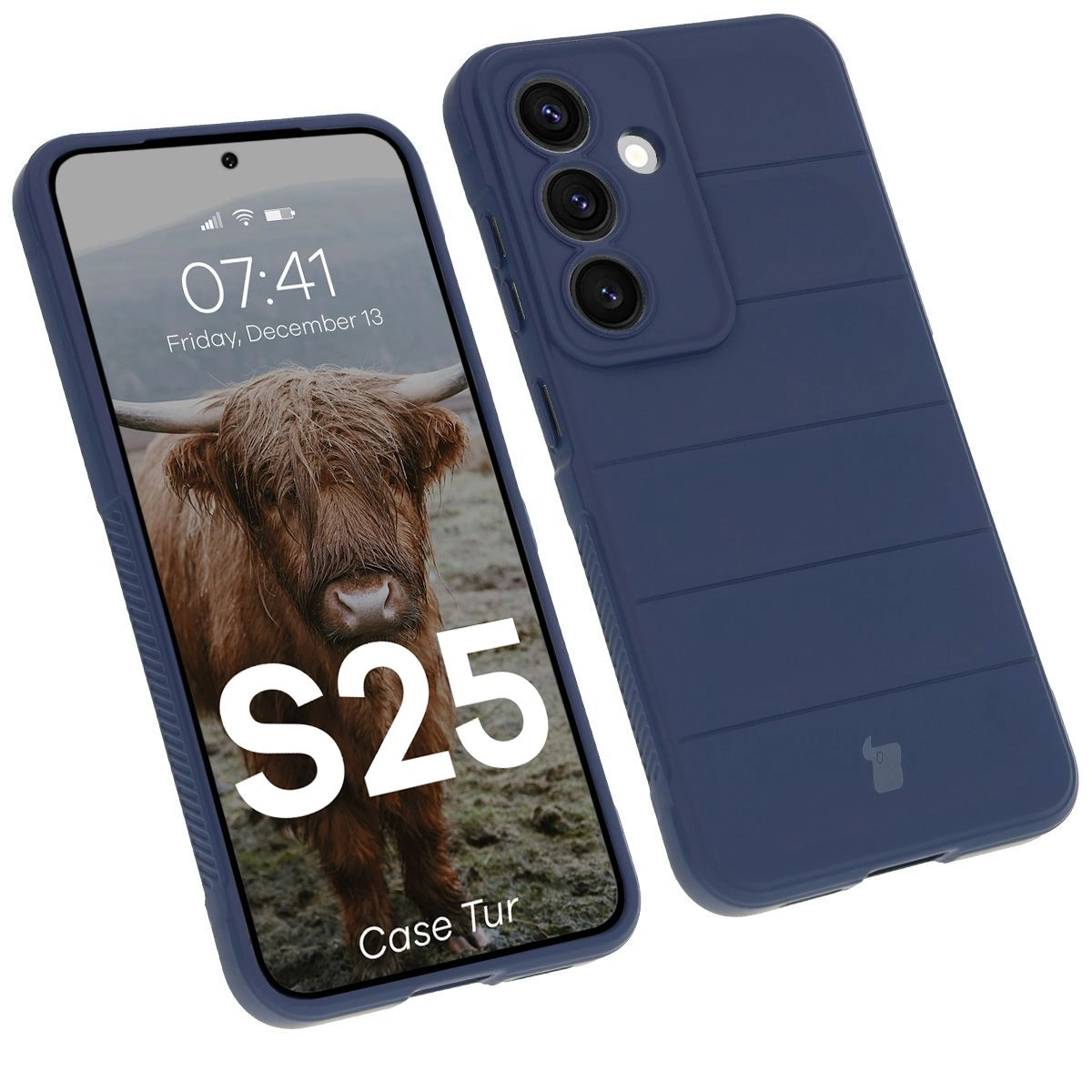 Etui Bizon Tur do Galaxy S25 Granatowy