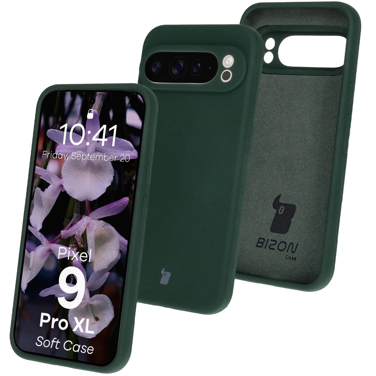 Etui Bizon Silikonowe Soft do Google Pixel 9 Pro XL Ciemnozielony