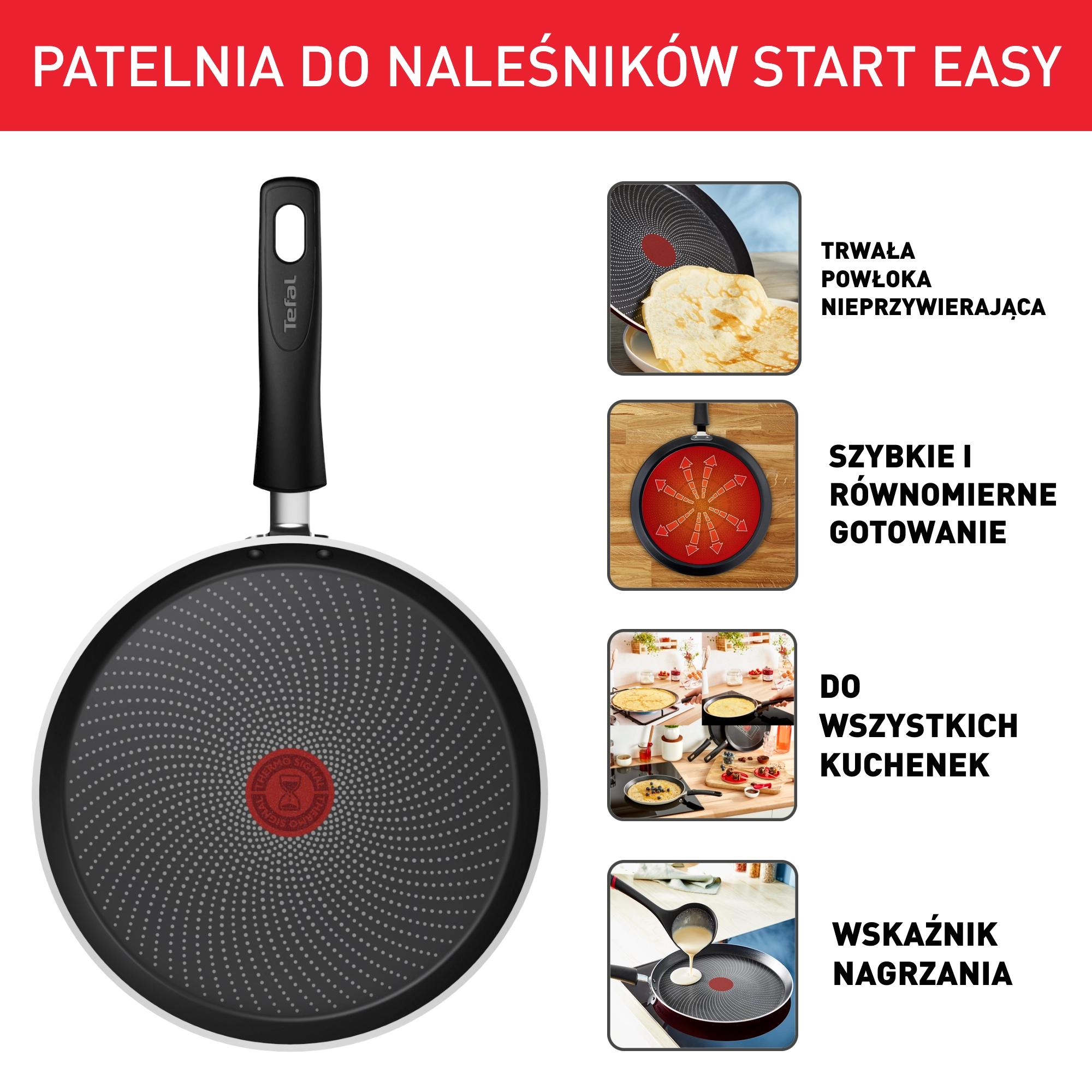 Patelnia Tefal Start Easy C2693821 Indukcja Titanium 25cm