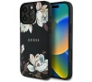 Etui Guess Grained Printed Flower Pattern MagSafe do iPhone 16 Pro Max Czarny