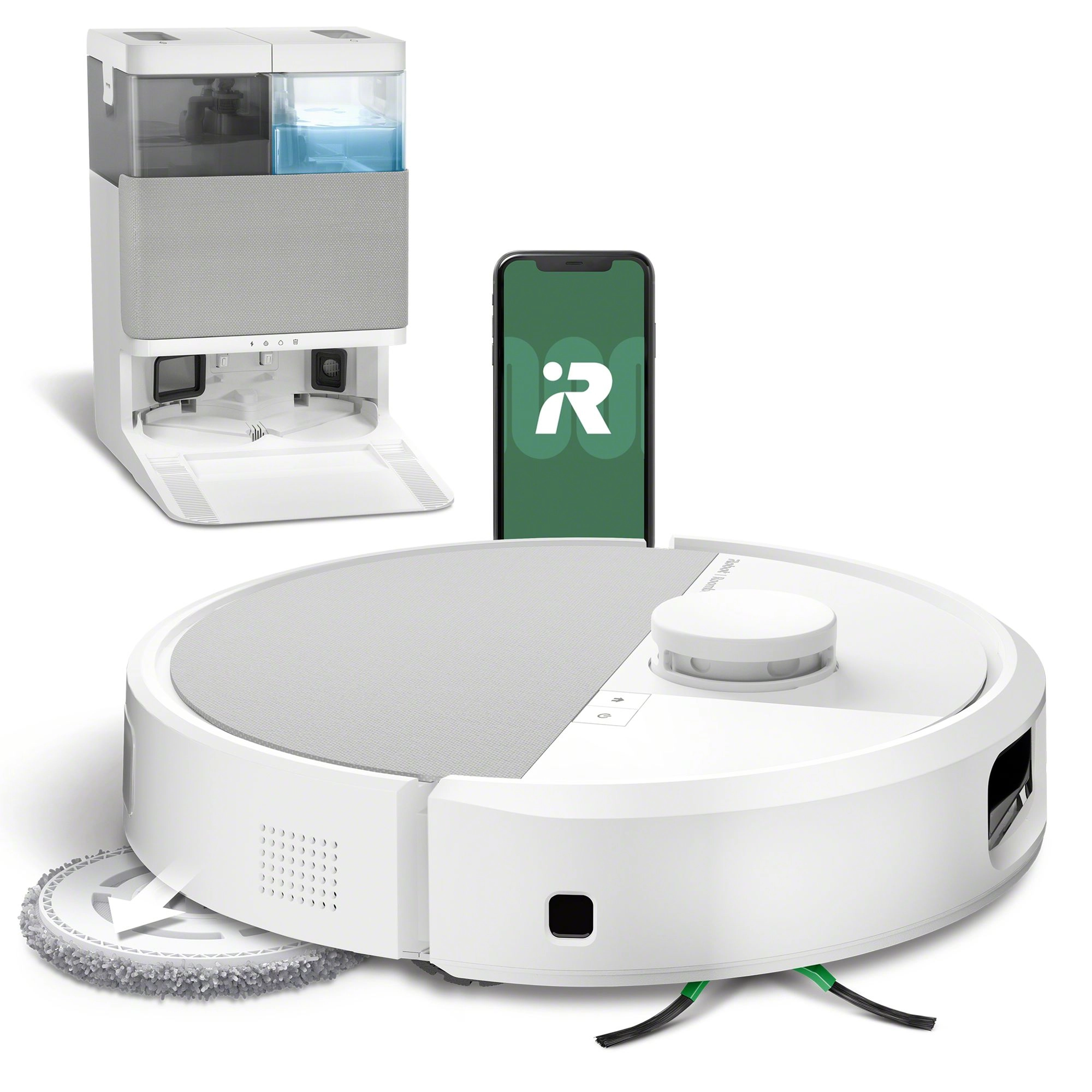 Robot sprzątający iRobot Roomba Plus 505 Combo Funkcja mopowania Stacja oczyszczająca Tworzenie mapy pomieszczenia 68dB Biały