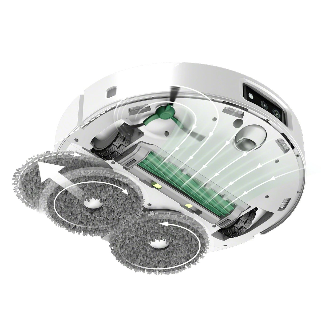 Robot sprzątający iRobot Roomba Plus 505 Combo Funkcja mopowania Stacja oczyszczająca Tworzenie mapy pomieszczenia 68dB Biały