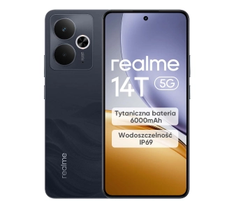 Smartfon realme 14T 5G 8/256GB Funkcje AI 6,67" 120Hz 50Mpix Czarny