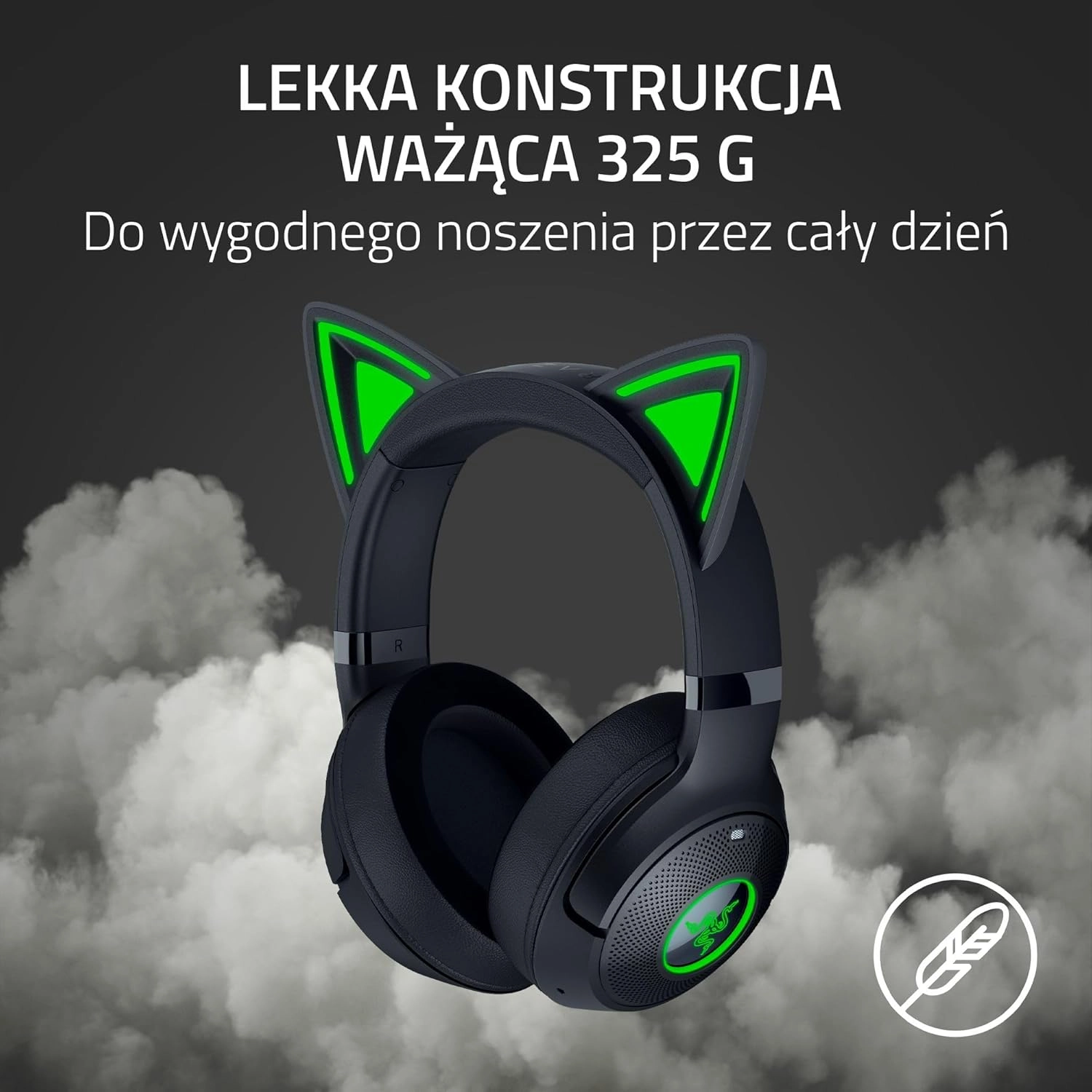 Słuchawki bezprzewodowe z mikrofonem Razer Kraken Kitty V2 BT Black Nauszne Czarny