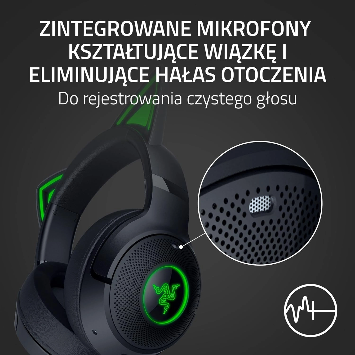 Słuchawki bezprzewodowe z mikrofonem Razer Kraken Kitty V2 BT Black Nauszne Czarny