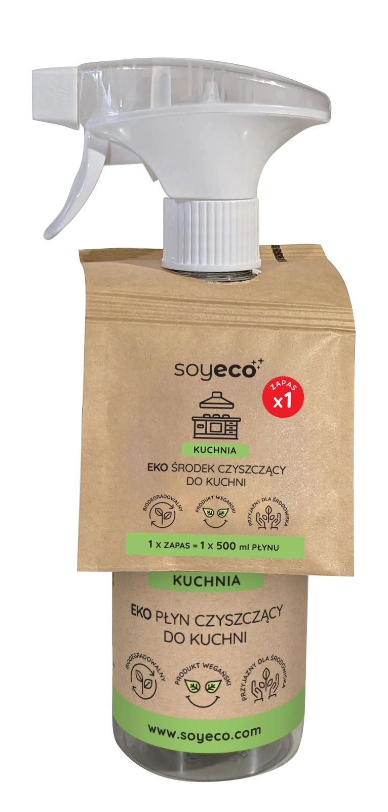 Soyeco do czyszczenia kuchni 0,5l + wkład 0,5l