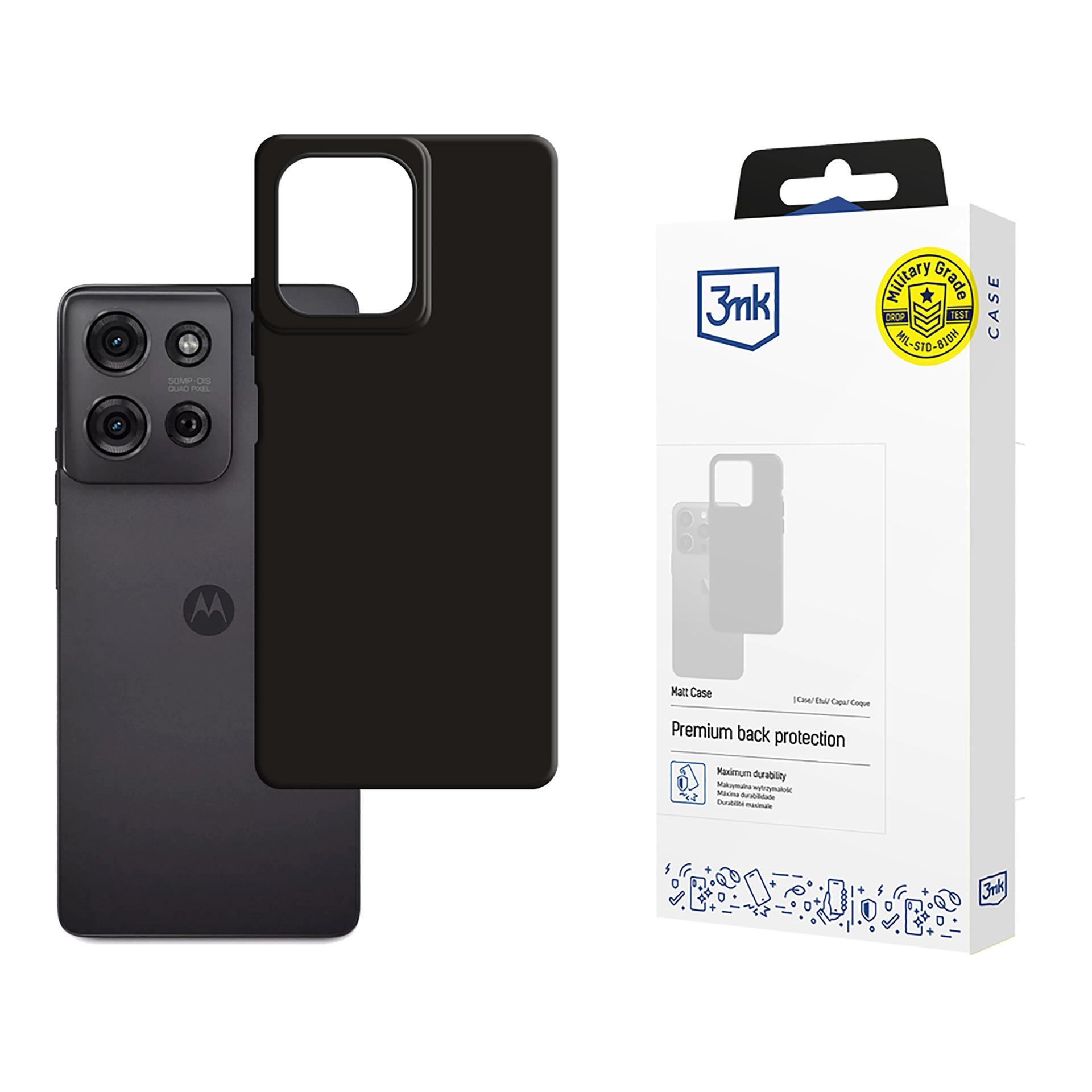 3mk Matt Case do Motorola Moto G75 Czarny