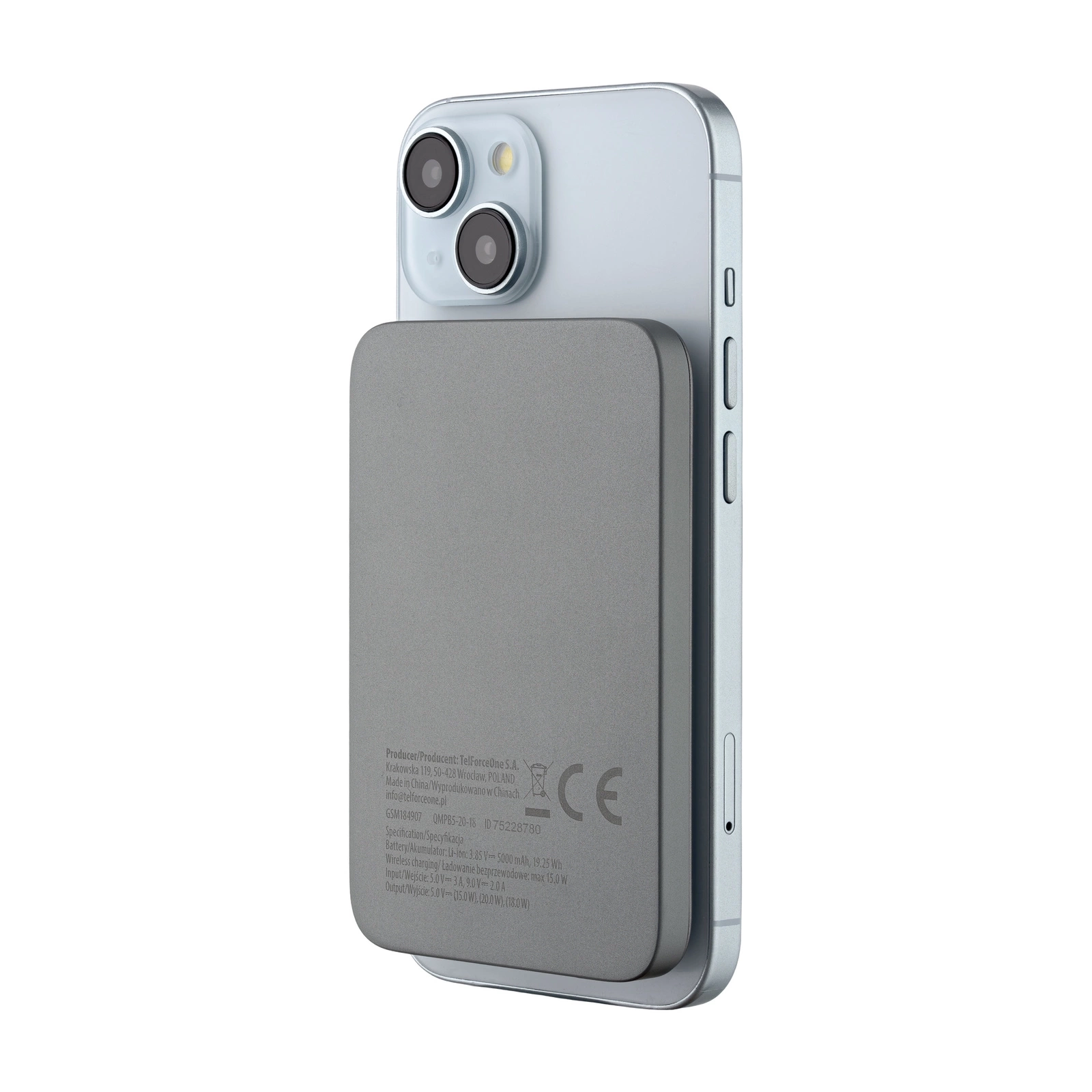 Powerbank QUALO QMPB52018 5000mAh 20W Szary