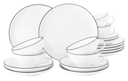 Zestaw do herbaty Seltmann Lido Black Line 18 elementów