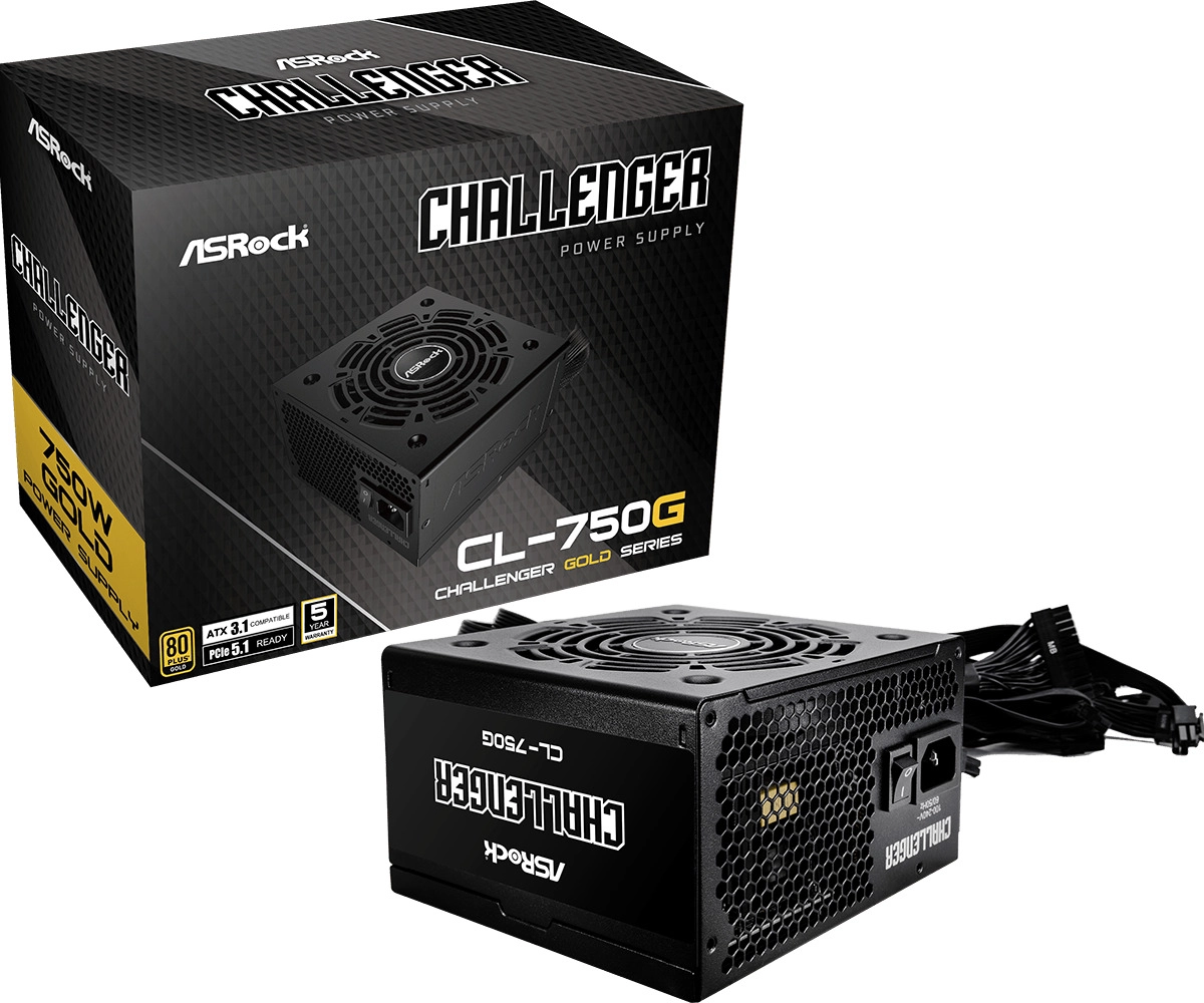 Zasilacz ASrock Challenger CL-750G 750W 80+ Gold Czarny
