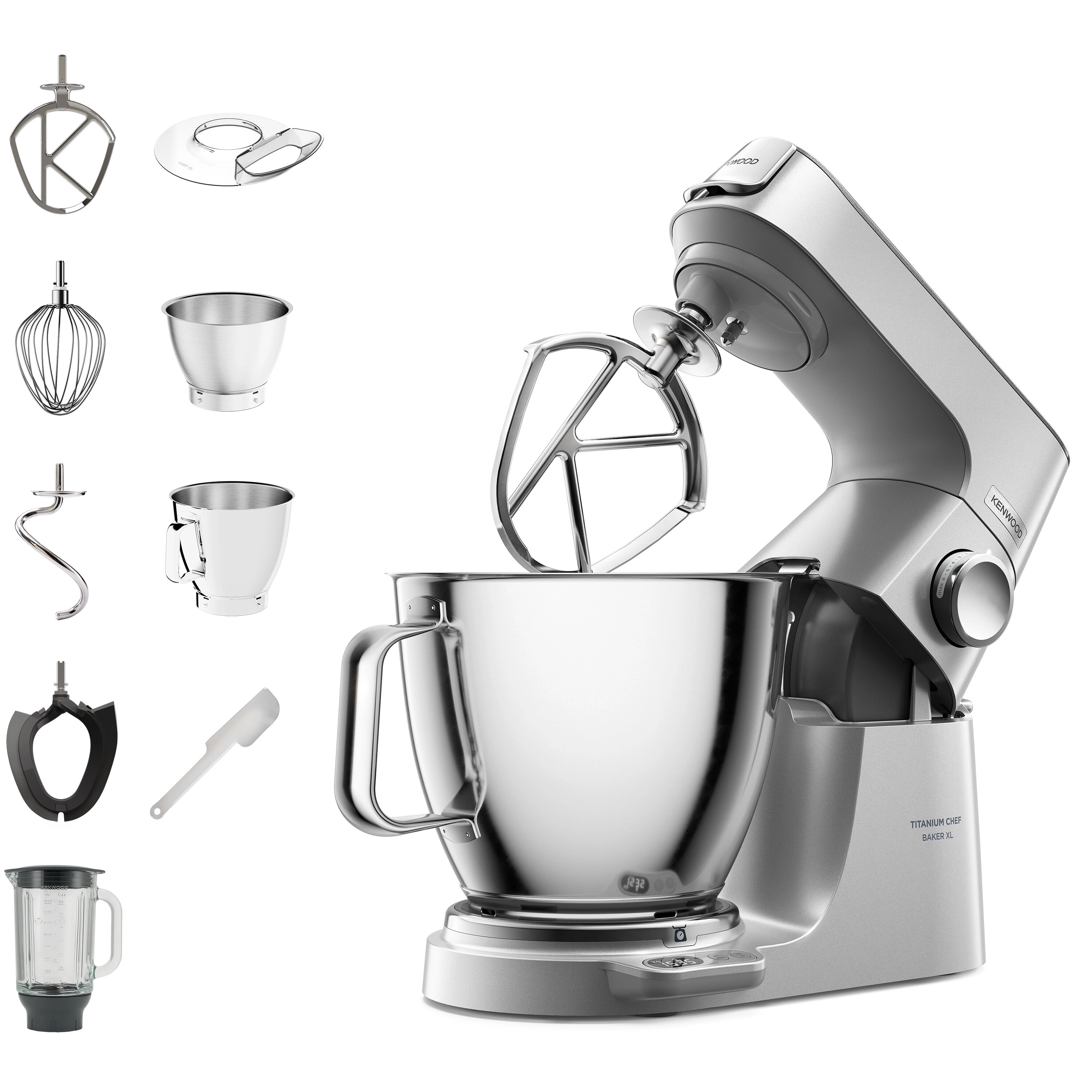 Robot planetarny Kenwood Titanium Chef Baker XL KVL85.124SI 1200W Blender kielichowy Dodatkowa misa