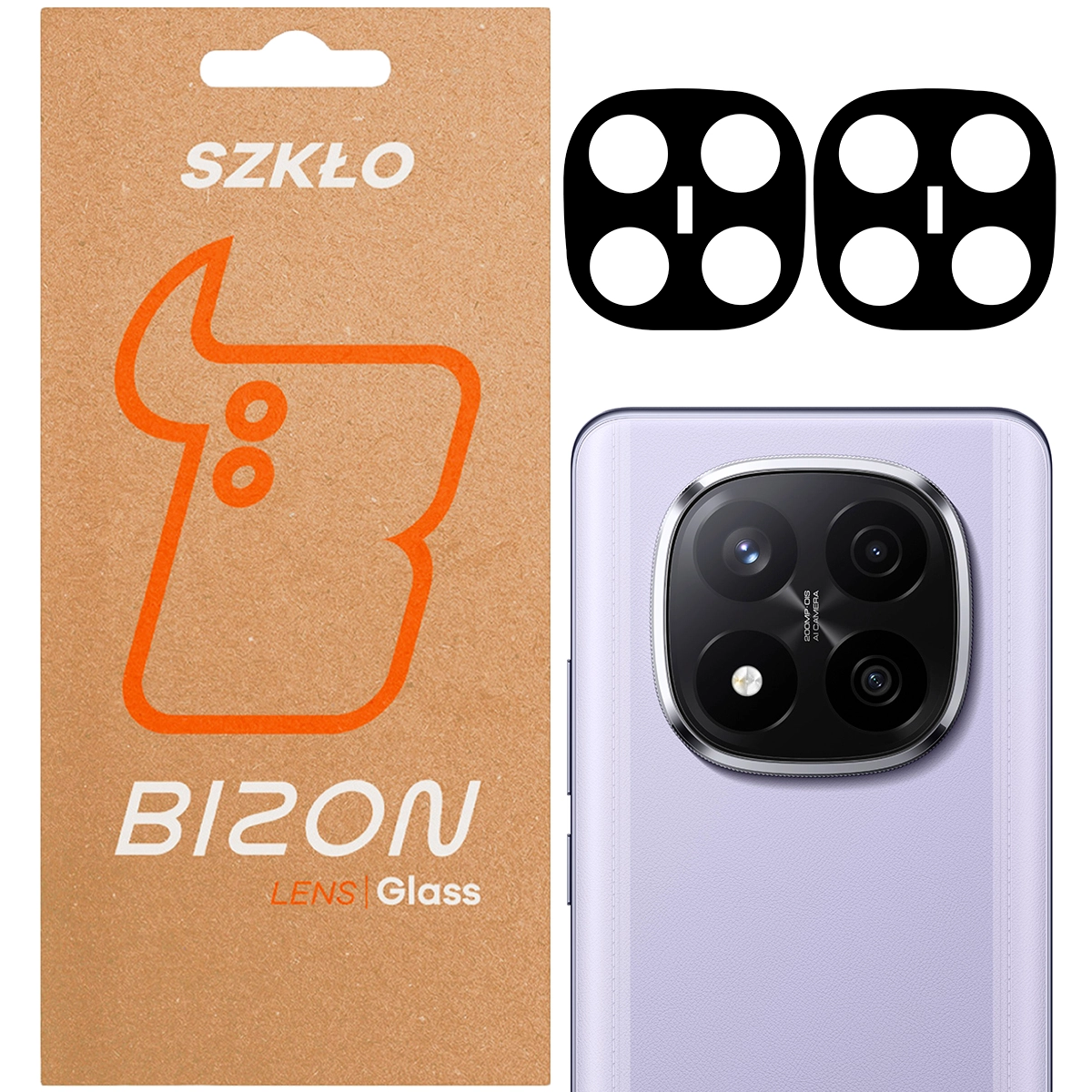Szkło ochronne Bizon na aparat Silk Lens do Xiaomi Redmi Note 14 Pro Plus 5G 2 sztuki