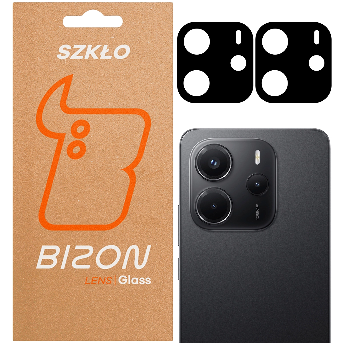 Szkło ochronne Bizon na aparat Silk Lens do Xiaomi Redmi Note 14 4G 2 sztuki