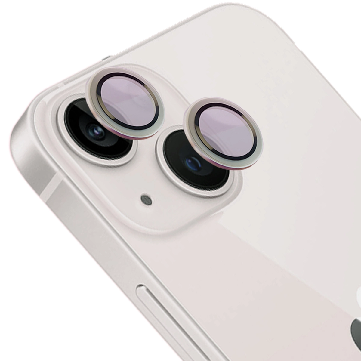 Szkło hartowane Bizon na aparat z aplikatorem Snap Lens do iPhone 13/13 Mini srebrna ramka