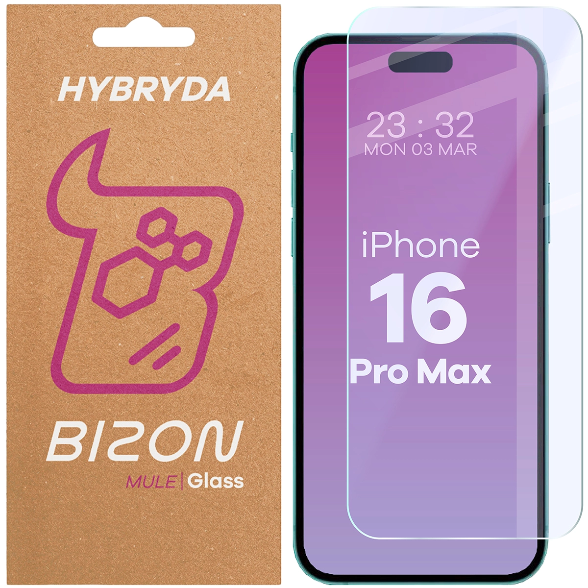 Szkło hybrydowe Bizon Elastyczne Mule do iPhone 16 Pro Max
