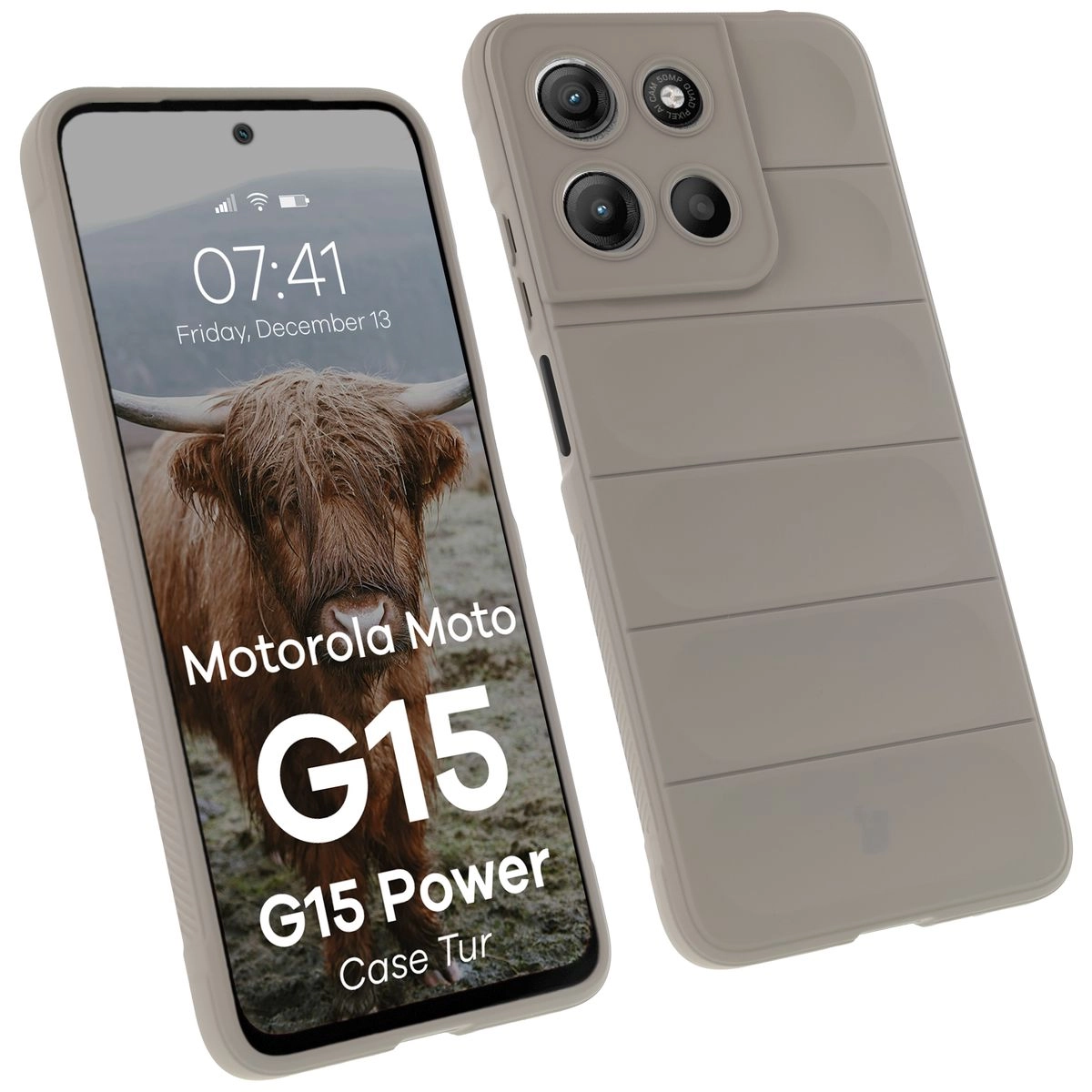 Bizon Tur do Motorola Moto G15/G15 Power Jasnoszary