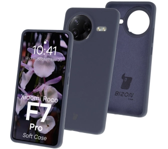Etui Bizon Silikonowe Soft do Xiaomi Poco F7 Pro Granatowy