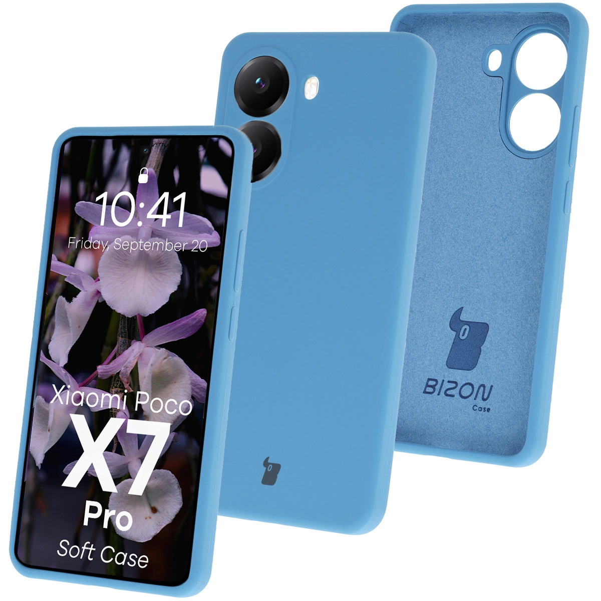 Etui Bizon Silikonowe Soft do Xiaomi Poco X7 Pro Niebieski