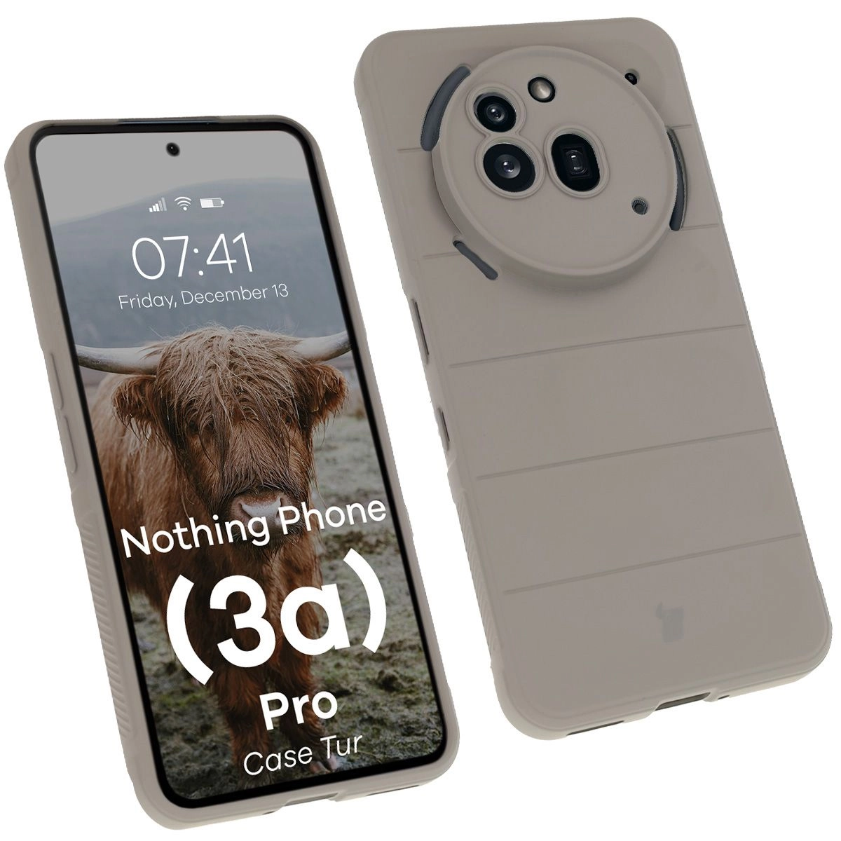 Etui Bizon Tur do Nothing Phone 3a Pro Jasnoszary