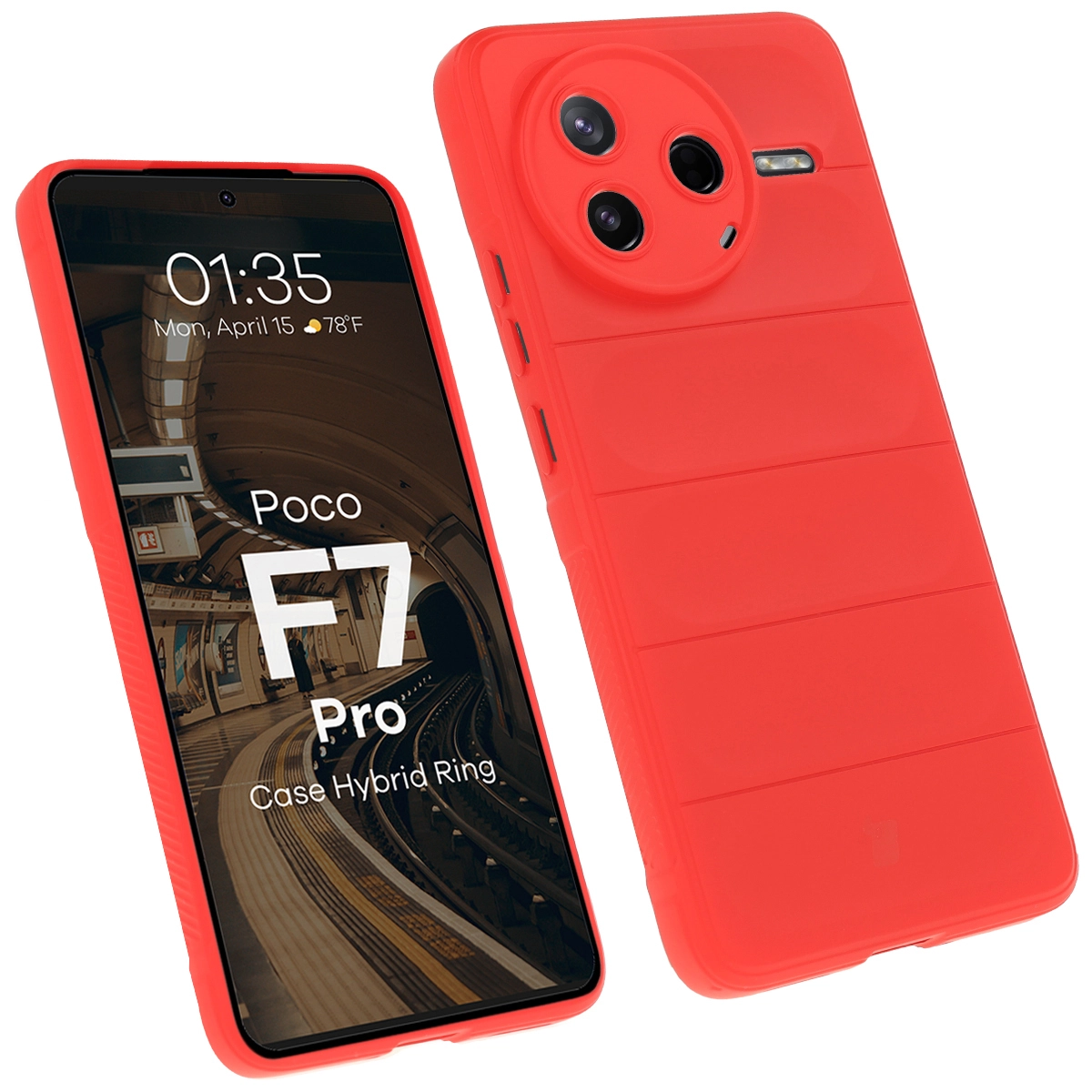 Etui Bizon Tur do Xiaomi Poco F7 Pro Czerwony