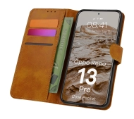 Bizon z klapką Pocket do Oppo Reno13 Pro Brązowy