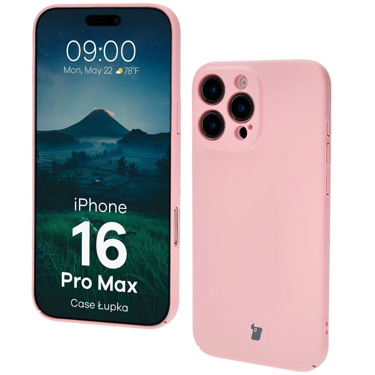 Etui Bizon Łupka do iPhone 16 Pro Max Różowy