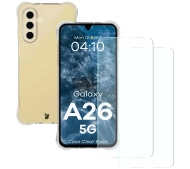 Bizon elastyczne etui Salpa + 2x szkło hartowane Clear Pack do Galaxy A26 5G