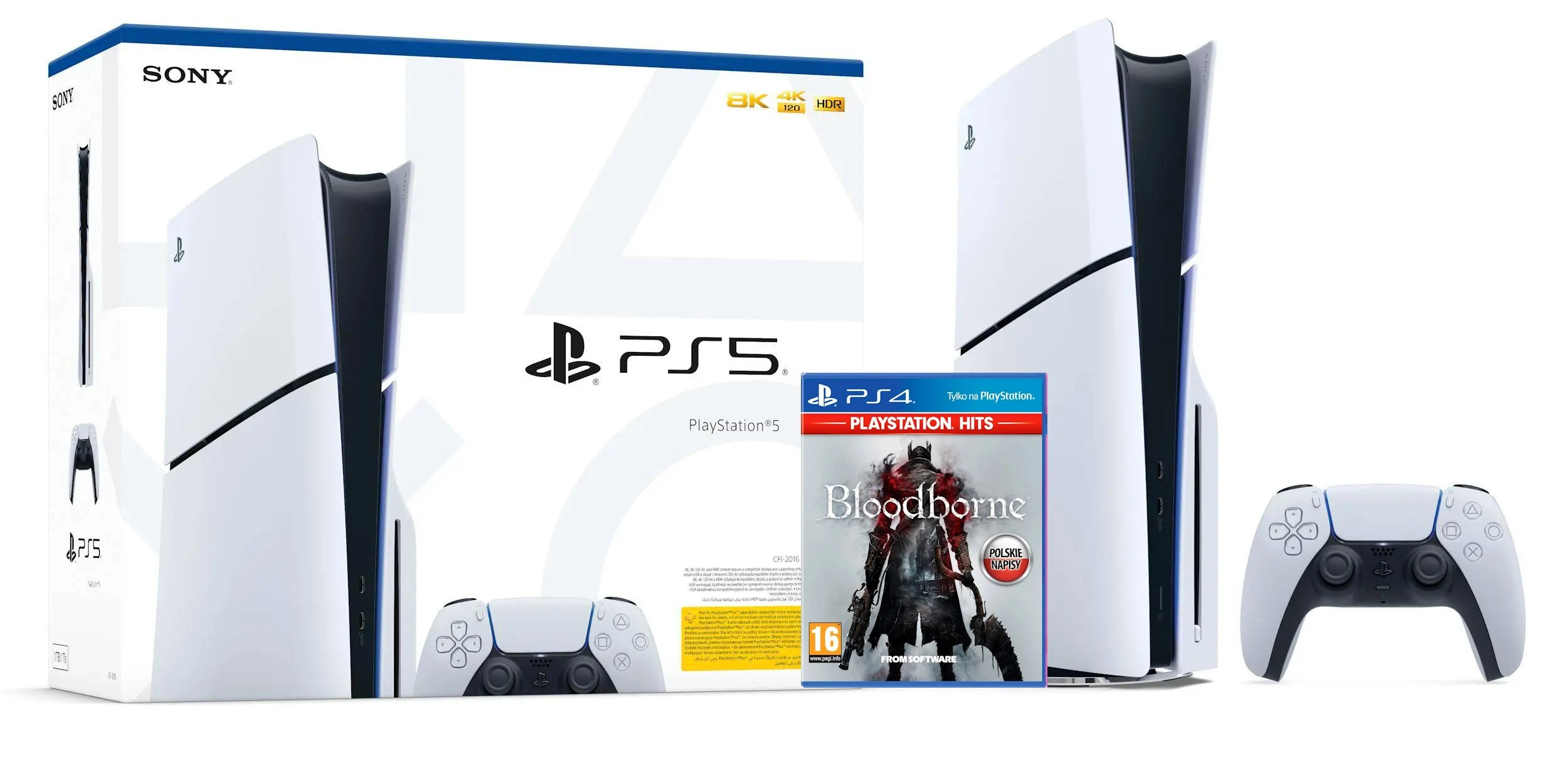 Konsola Sony PlayStation 5 Slim D Chassis (PS5) 1TB z napędem + Bloodborne