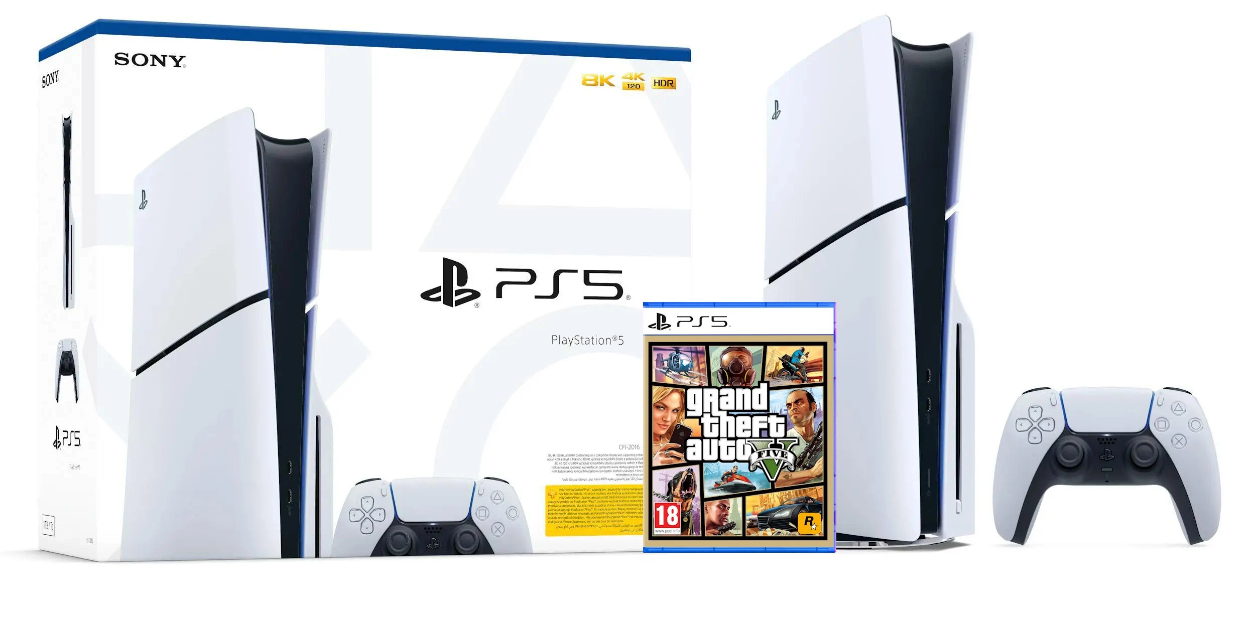 Konsola Sony PlayStation 5 Slim D Chassis (PS5) 1TB z napędem + Grand Theft Auto V