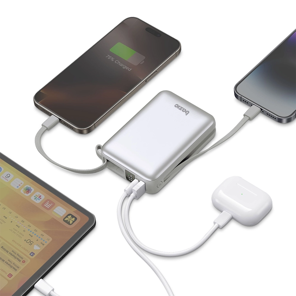 Powerbank Bazic Fusion Mini 20000mAh Wbudowany kabel USB-C/Lightning PD20W Szary