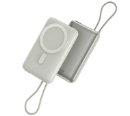 Bazic Fusion Mag 10000mAh MagSafe Wbudowany kabel USB-C PD 20W Szary