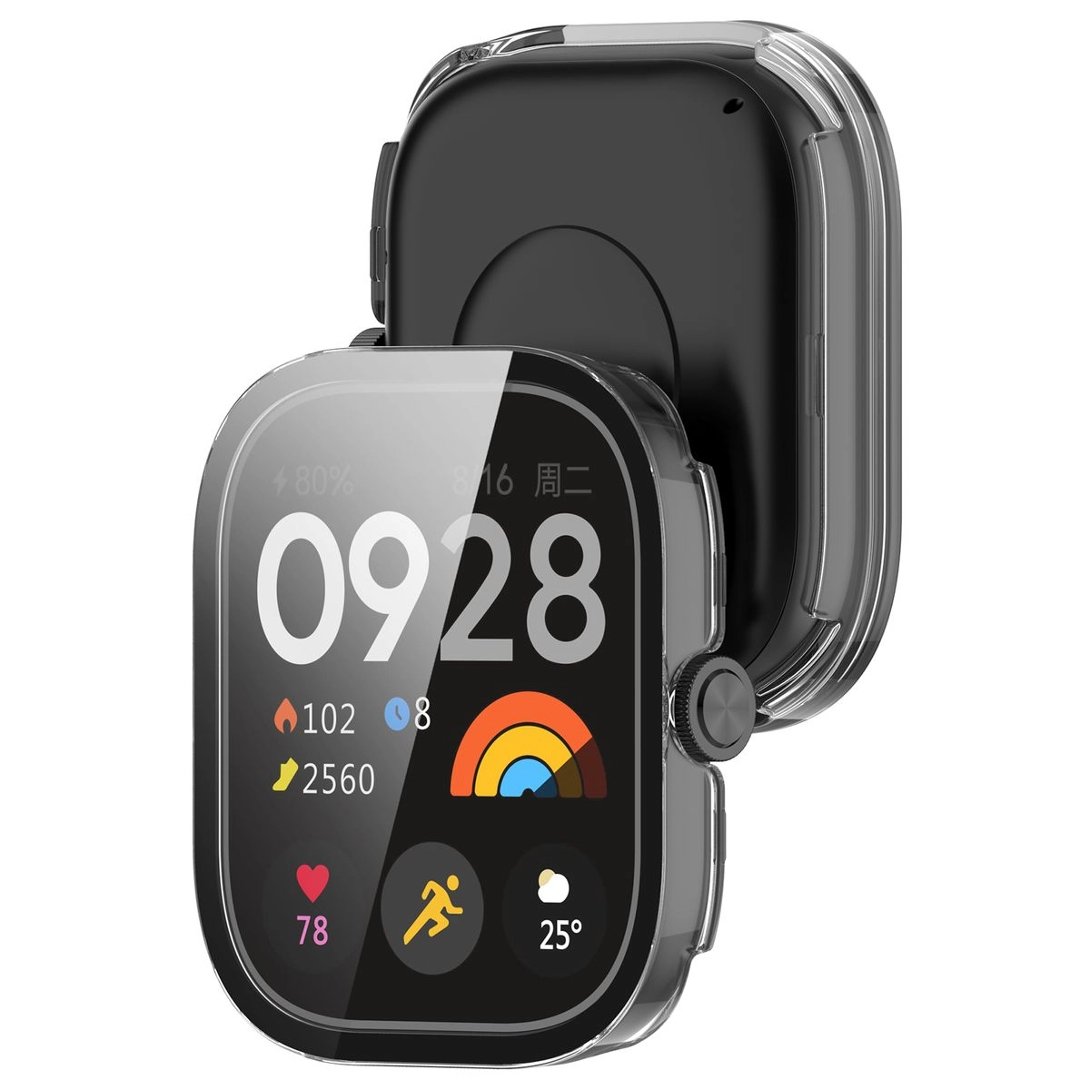 Nakładka na tarczę Bizon ze szkłem do Xiaomi Redmi Watch 5 przezroczysty