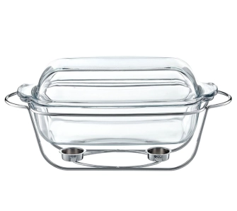 Naczynie żaroodporne Ambition z podgrzewaczem Saule 5,3l Srebrny