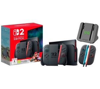 Konsola Nintendo Switch 2 Joy-Con Czarny + Mario Kart World + Joy-Con 2 Pair (2szt) + Ładowarka Venom VS4932