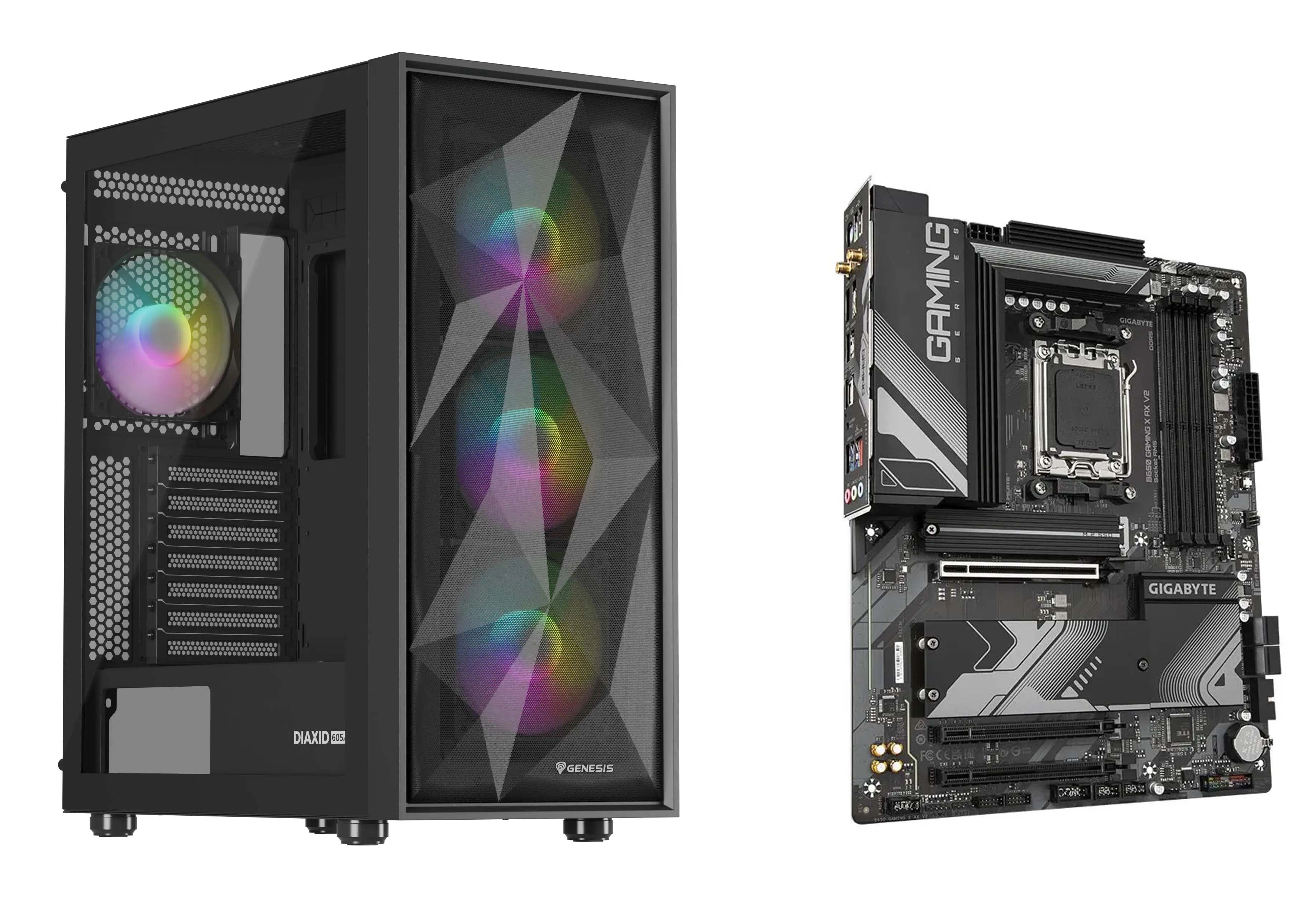 Obudowa Genesis Diaxid 605 ARGB Czarny + B650 GAMING X AX V2