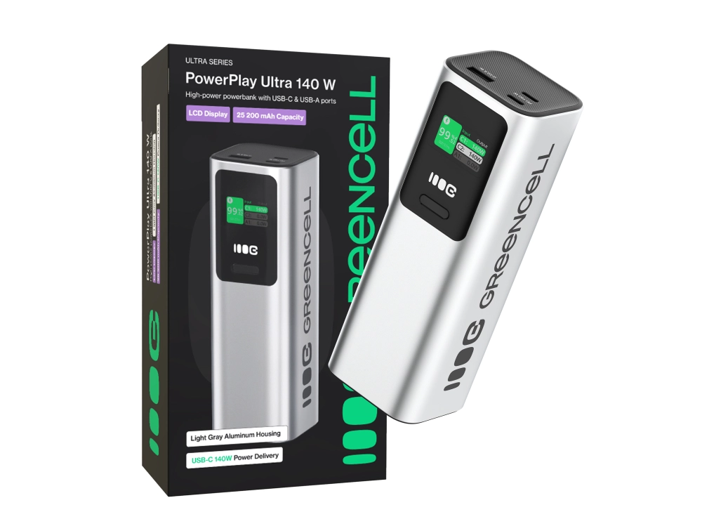 Powerbank Green Cell PowerPlay Ultra PBGC25UD 25200mAh 140W Srebrny