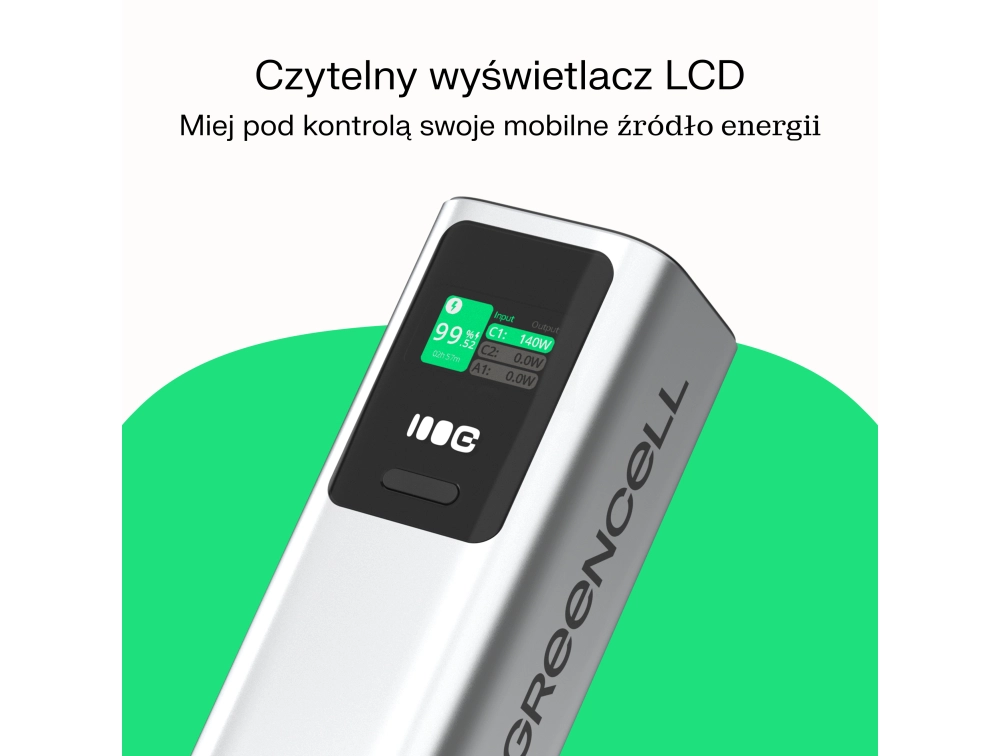 Powerbank Green Cell PowerPlay Ultra PBGC25UD 25200mAh 140W Srebrny