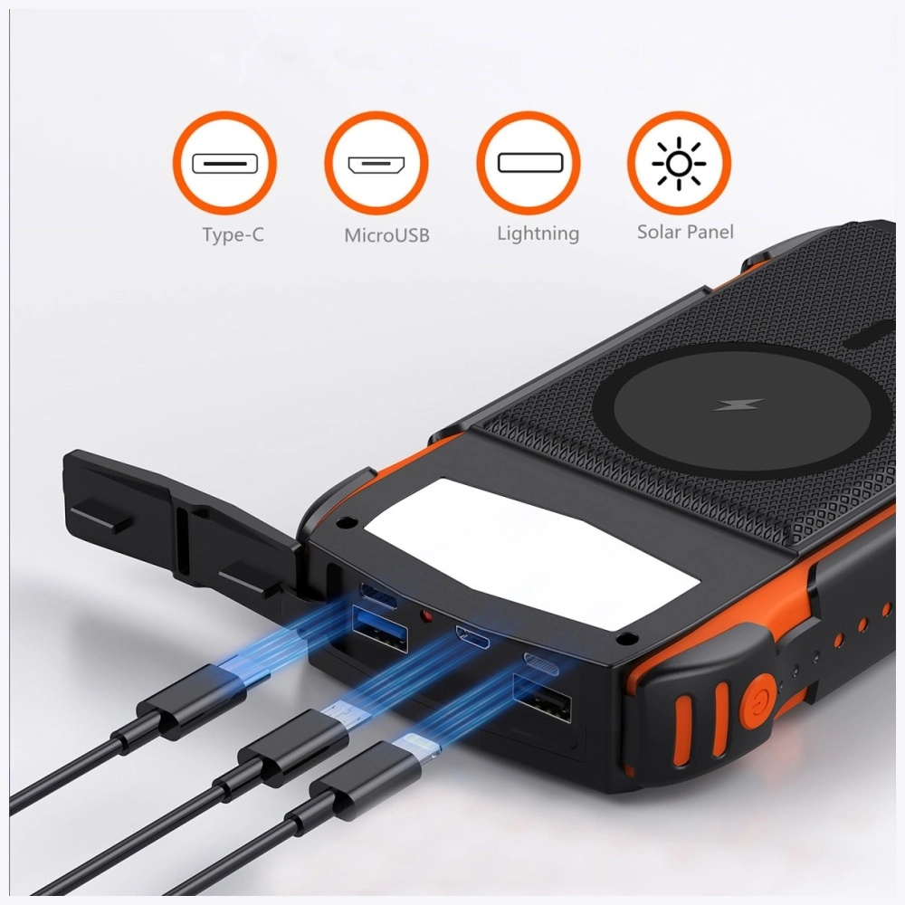 Powerbank solarny 4smarts TitanPack Rugged UltiMag 20000mAh 20W Czarno-pomarańczowy