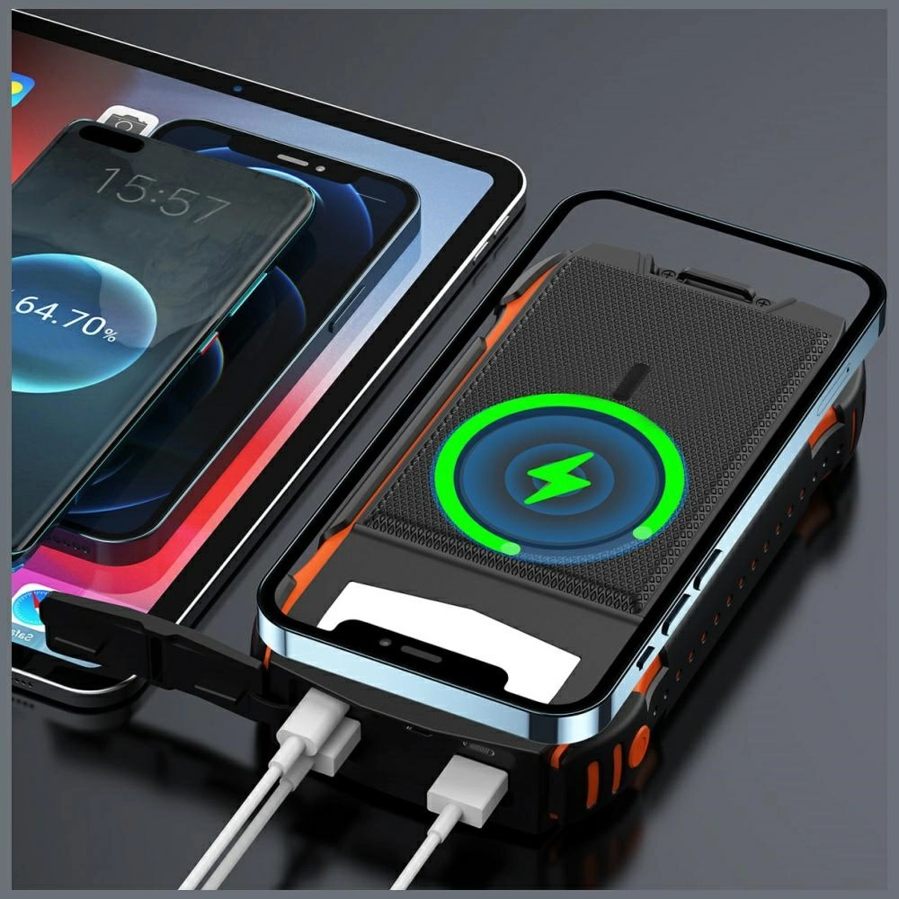 Powerbank solarny 4smarts TitanPack Rugged UltiMag 20000mAh 20W Czarno-pomarańczowy