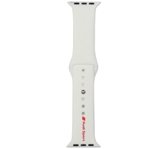 Pasek AUDI Sport Red Logo Silicone Watch Strap do Apple Watch 40/41/42mm Biały
