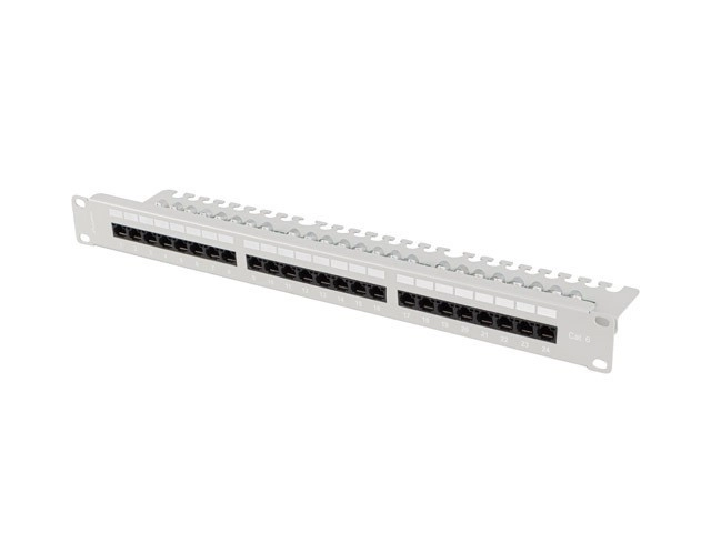 Patch panel Lanberg PPU6-1124-S 24 PORT 1U 19" KAT.6 UTP Szary