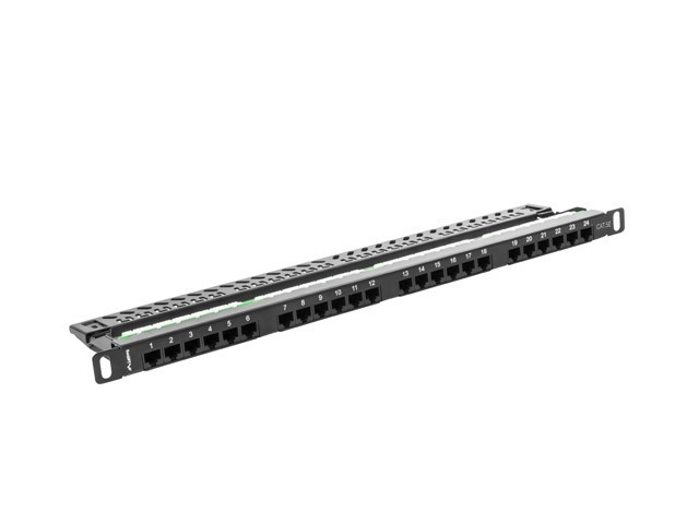 Patch panel Lanberg PPU5-0024-B 24 PORT 0.5U 19" KAT.5E UTP Czarny