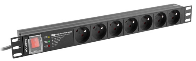 Listwa zasilająca Lanberg RACK PDU 1U 16A 7x230V 2m Czarny
